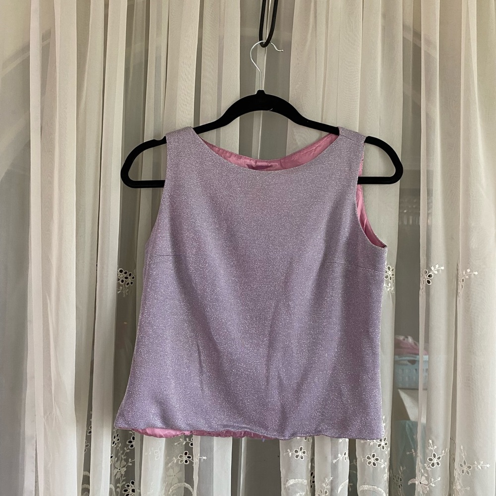 Purple Glittery Crop Top